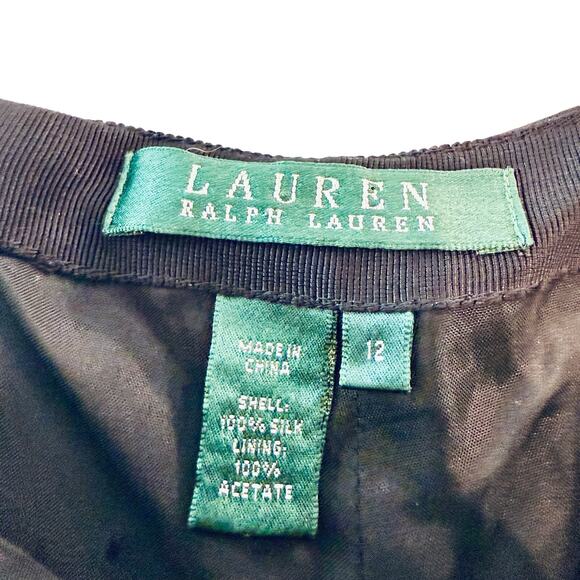 Lauren Ralph Lauren 100% Silk Wide Leg Dress Pants Women’s 12 Black Quiet Luxury - Picture 6 of 10